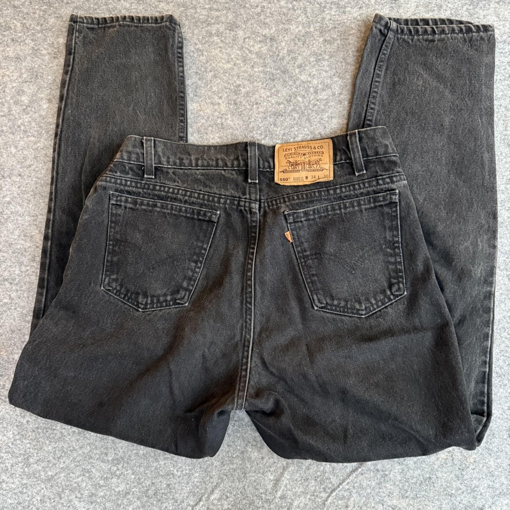 Vintage Levis 550 Jeans Mens (31x29)‎ 34x30 Orange Tab Black 90s USA